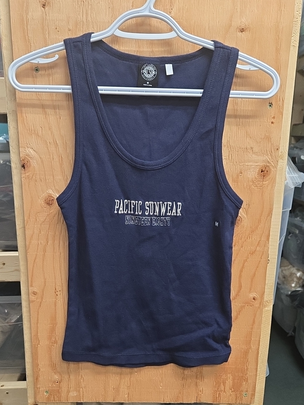 Pacsun Size M Navy Embroidered Tank Top